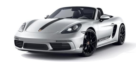 Porsche Boxster silver rental car animation
